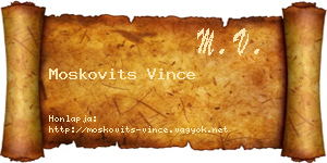 Moskovits Vince névjegykártya