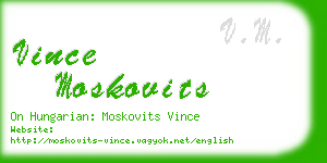vince moskovits business card